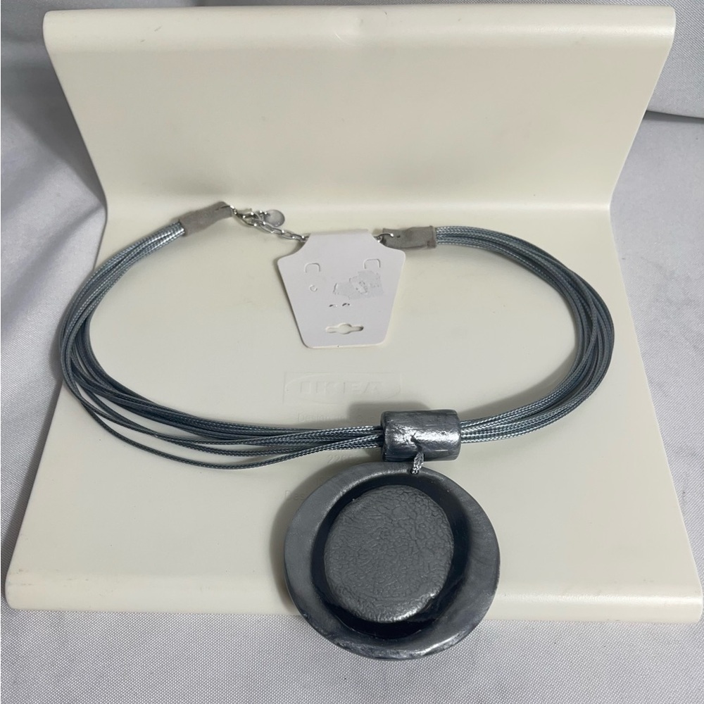 Source Unknown Gray and Silver Modern Necklace